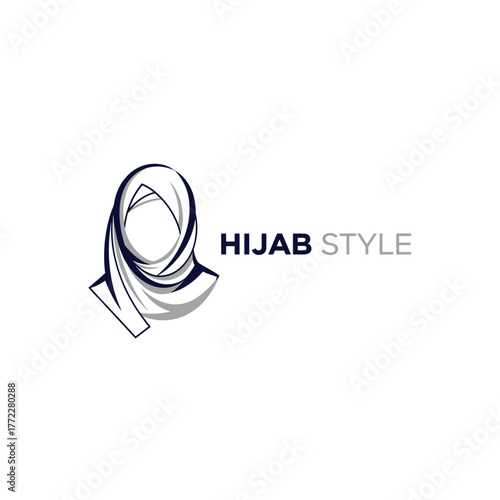 Minimalist Hijab Style Line Art Logo