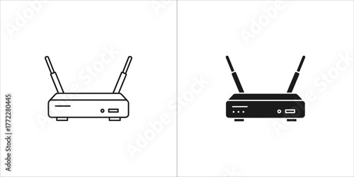 Wireless router icon in flat design style