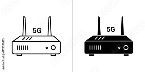 5g router icon, wireless technology