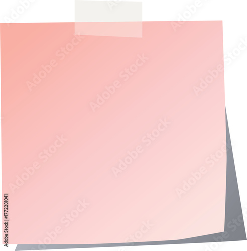 Pink sticky note reminder message memo office supply mockup