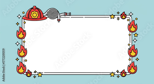 Fun firefighter-themed border design