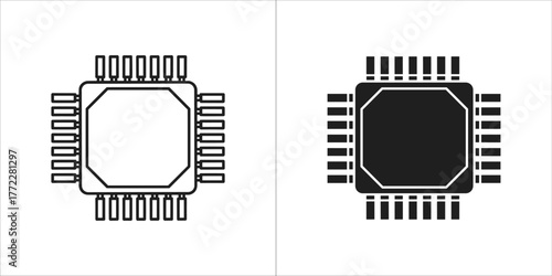 Microchip, vector illustration, circuit component