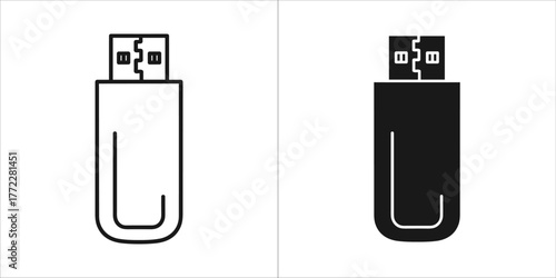 Usb flash drive icon, portable storage device