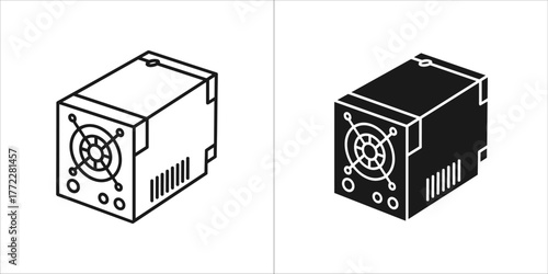 Isometric power supply unit, computer component