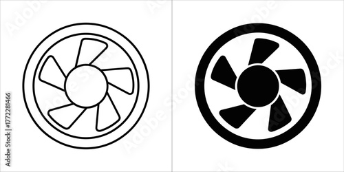 Cooling fan, computer component, vector illustration