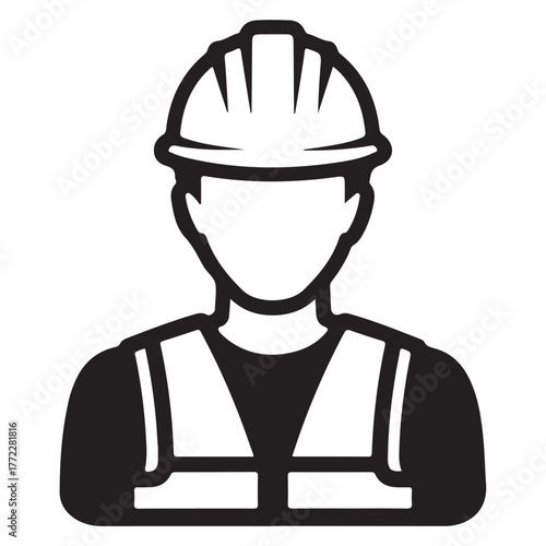 Construction worker icon vector