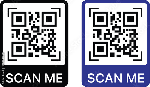 QR code scan me icon vector_random qr code template