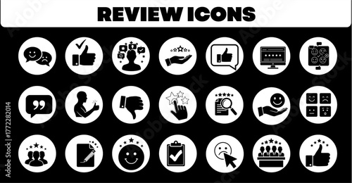 Review Icons Customer feedback, ratings, and testimonials