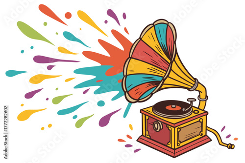 vector illustration of a gramophone