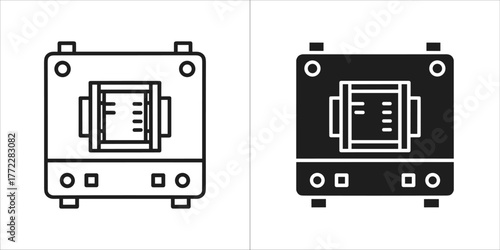 Black and white incubator icon medical equipment