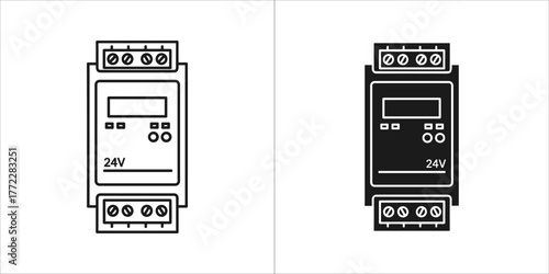 Two power supply units, one in black and white