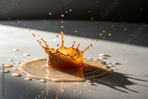 Dynamic Splash of Liquid with Droplets in Natural Light Setting