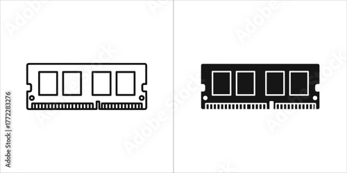 Two ram memory modules, one in black and white
