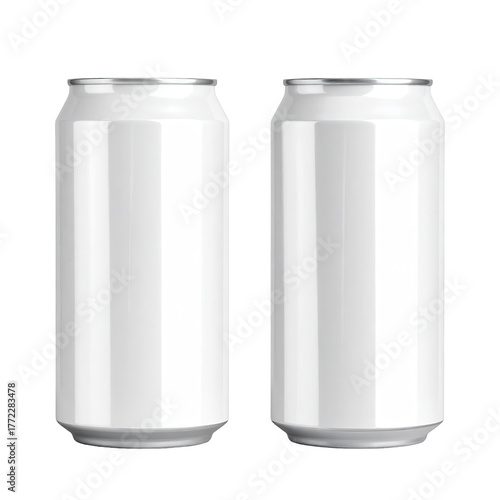 Wallpaper Mural Two blank, silver aluminum cans isolated on a black background Torontodigital.ca