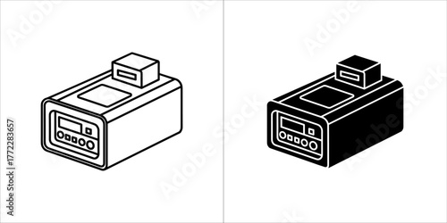 Isometric icon of portable power station