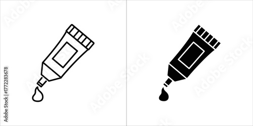 Isometric icon of tube with cream