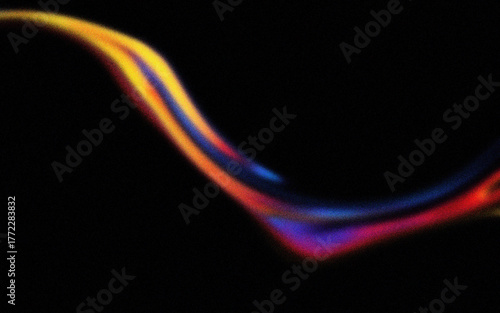 Abstract swirling light trails with grainy background