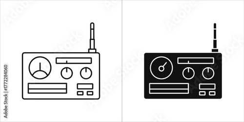 Radio receiver with antenna in vector format