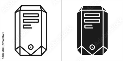 Computer server icon, data storage