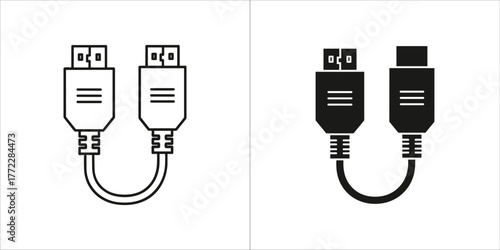 Hdmi to usb cable in vector format