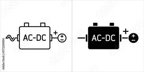 Ac to dc converter icon, power conversion