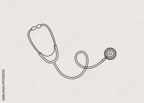 Minimalist Stethoscope Outline Vector Illustration for Medical Healthcare Concepts and Design Projects Promoting Well being