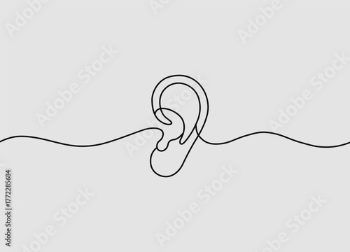 Single Line Ear Drawing Elegant Human Anatomy Design for Modern Art and Creative Projects minimalistic hearing illustration