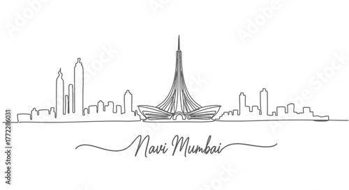 Navi Mumbai Skyline Silhouette