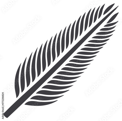 Feather Quill Pen Graphic Design Element Antique Writing Symbol Detailed Texture