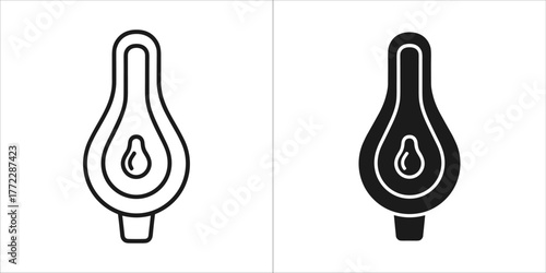 Black and white line drawing of a bidet