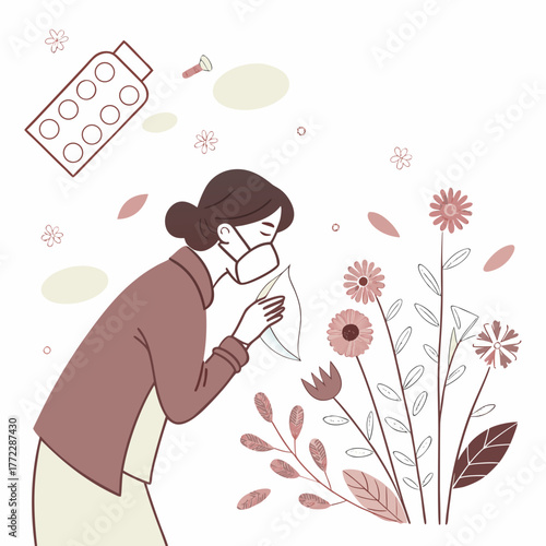 allergy awareness person illustration