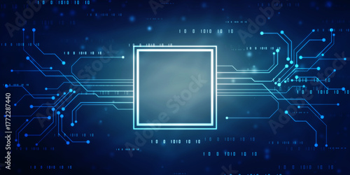 Abstract futuristic circuit board Illustration, Circuit board with various technology elements. Circuit board pattern for digital abstract technology background