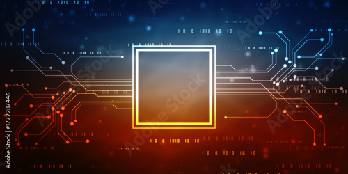 Abstract futuristic circuit board Illustration, Circuit board with various technology elements. Circuit board pattern for digital abstract technology background
