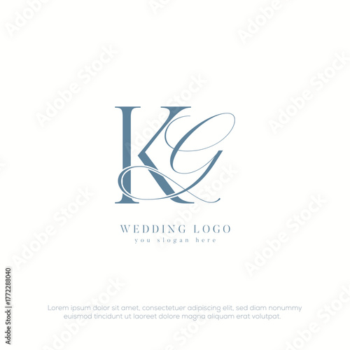 KG initial wedding monogram logo with template
