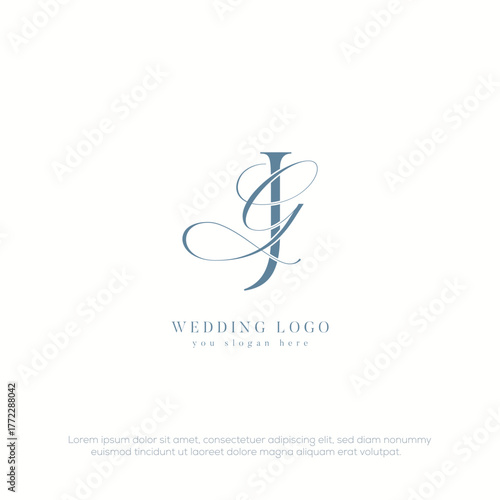 JG initial wedding monogram logo with template