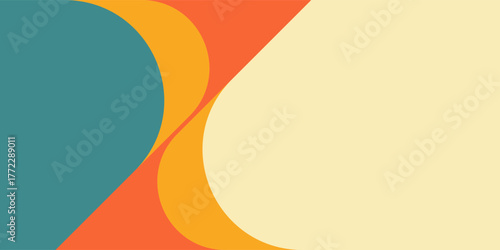 Abstract background with flowing wavy shapes in a harmonious retro color palette