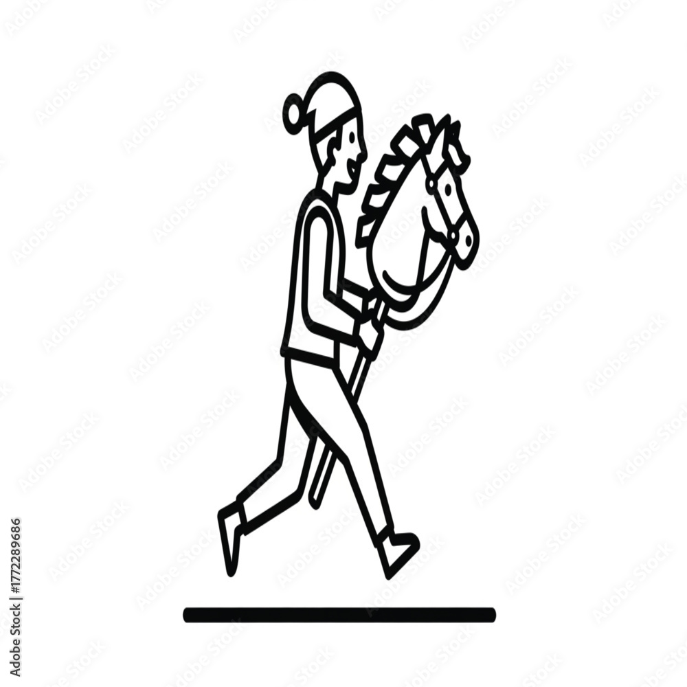 Fototapeta premium stick horse vector