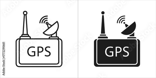 Gps navigation device icon, vector illustration