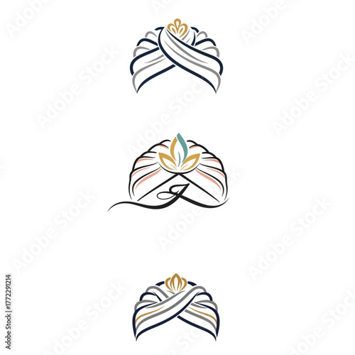 Exotic turban collection for culture brands, professional headwear for diverse fashion, unique ethnic apparel for global style, originally a scalable vector graphic