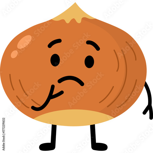 Cute Chestnut Cartoon Character Illustration