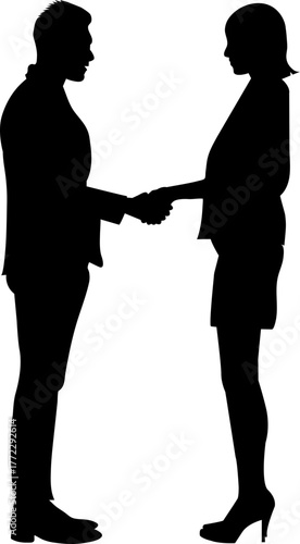 shaking hand bussiness office worker silhouette