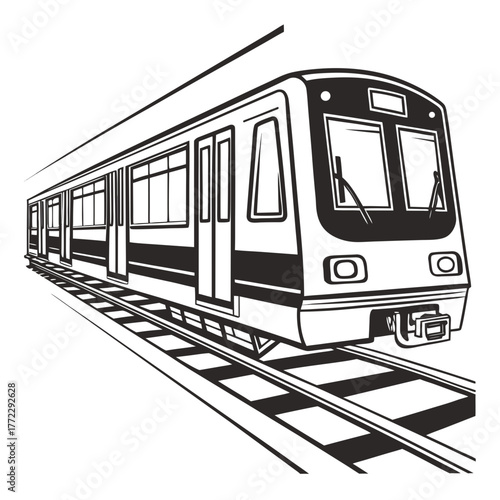 train on a white background