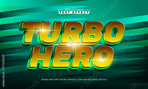 turbo hero editable speed text effect for racing title and poster
