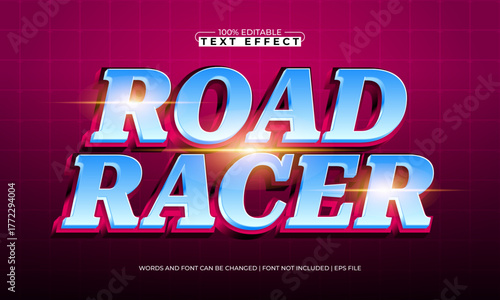 road racer editable speed text effect for racing title and poster