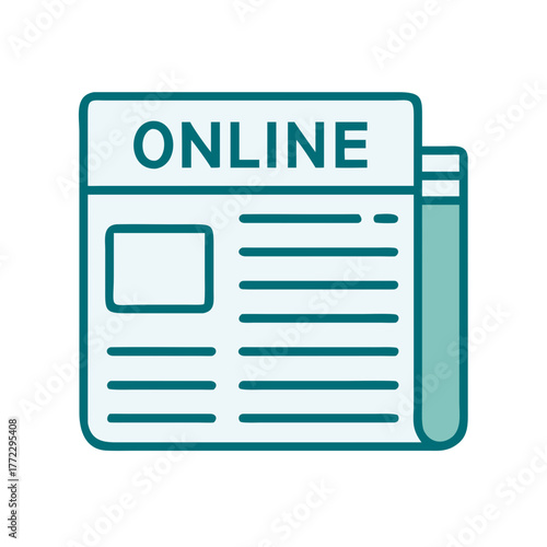 Digital Newspaper or Online Publication Icon for Web and Graphic Design