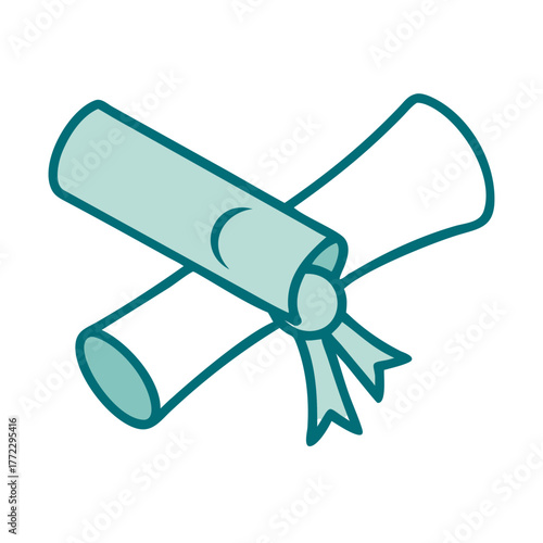 Diploma or Certificate Scroll Icon for Web and Graphic Design