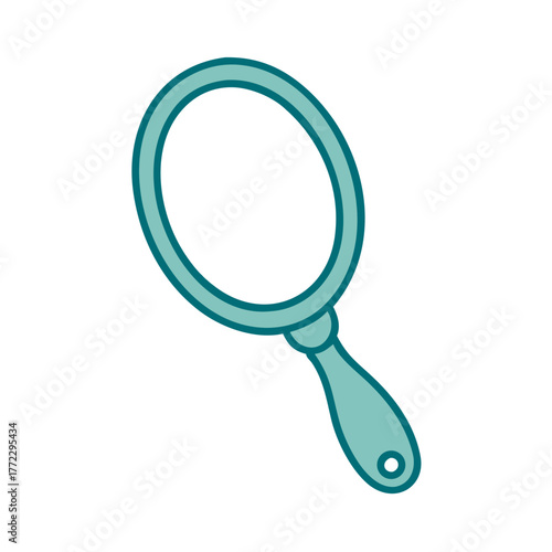 Elegant Handheld Mirror with Handle Icon for Web and Graphic Design