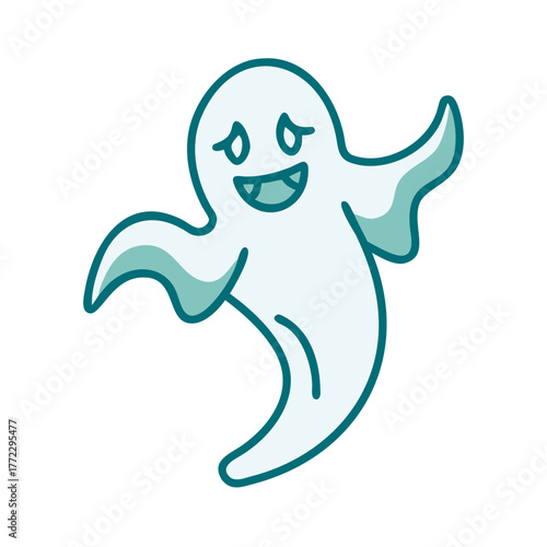 Flying Ghost with Arms Up Icon for Web and Graphic Design
