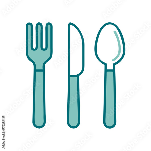 Fork Knife and Spoon Cutlery Icon for Web and Graphic Design