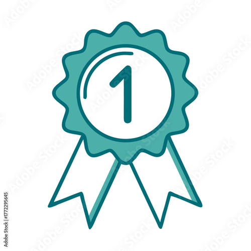 Medal with Large Ribbon Icon for Web and Graphic Design